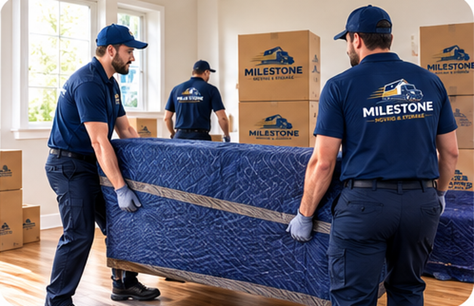 Mile Stone Moving & Storage movers helping a family with a home move